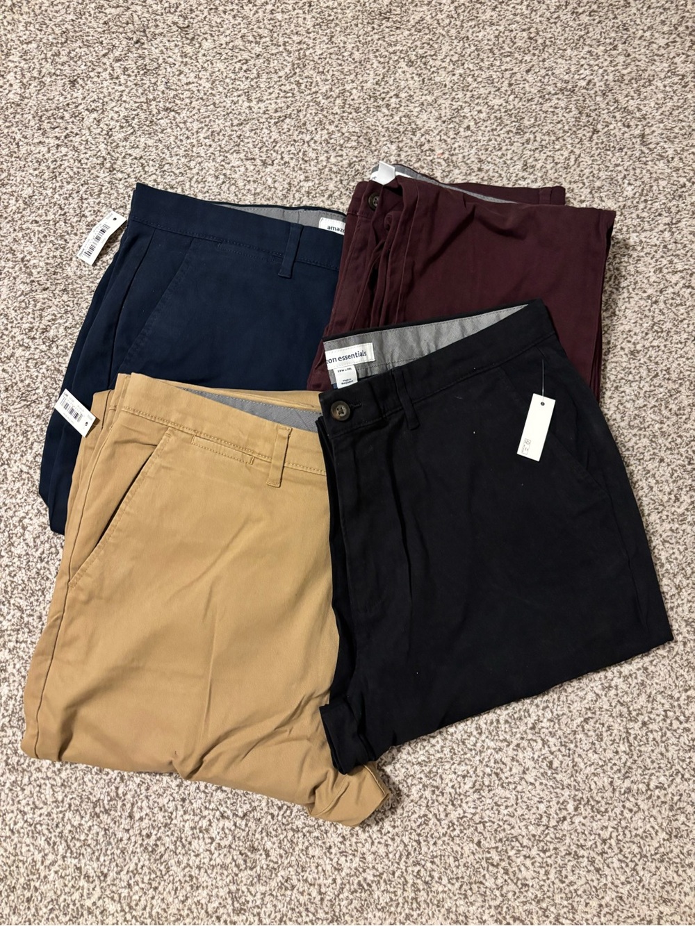 Amazon Essentials Chino Pants - 4-pack BUNDLE 38x30